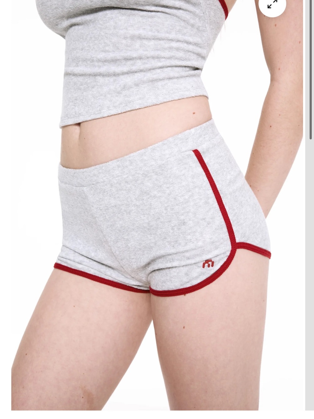 Miaou Heather Gray Shorts with Red Trim
